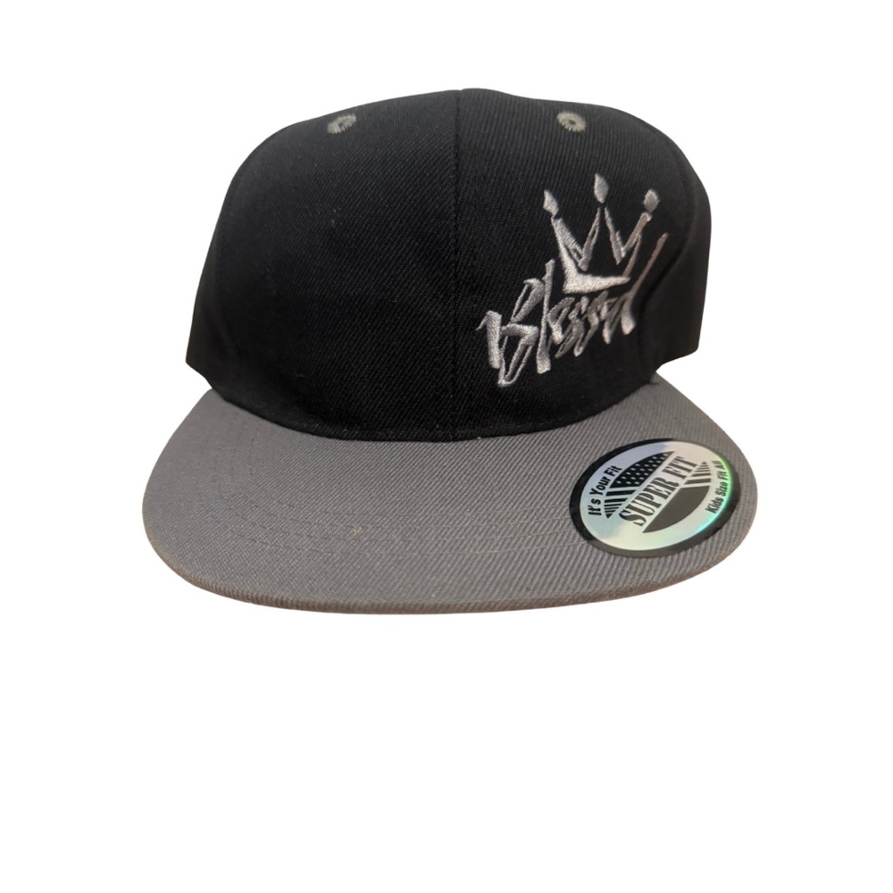 Stylish Black and Gray Crown Snapback Hat